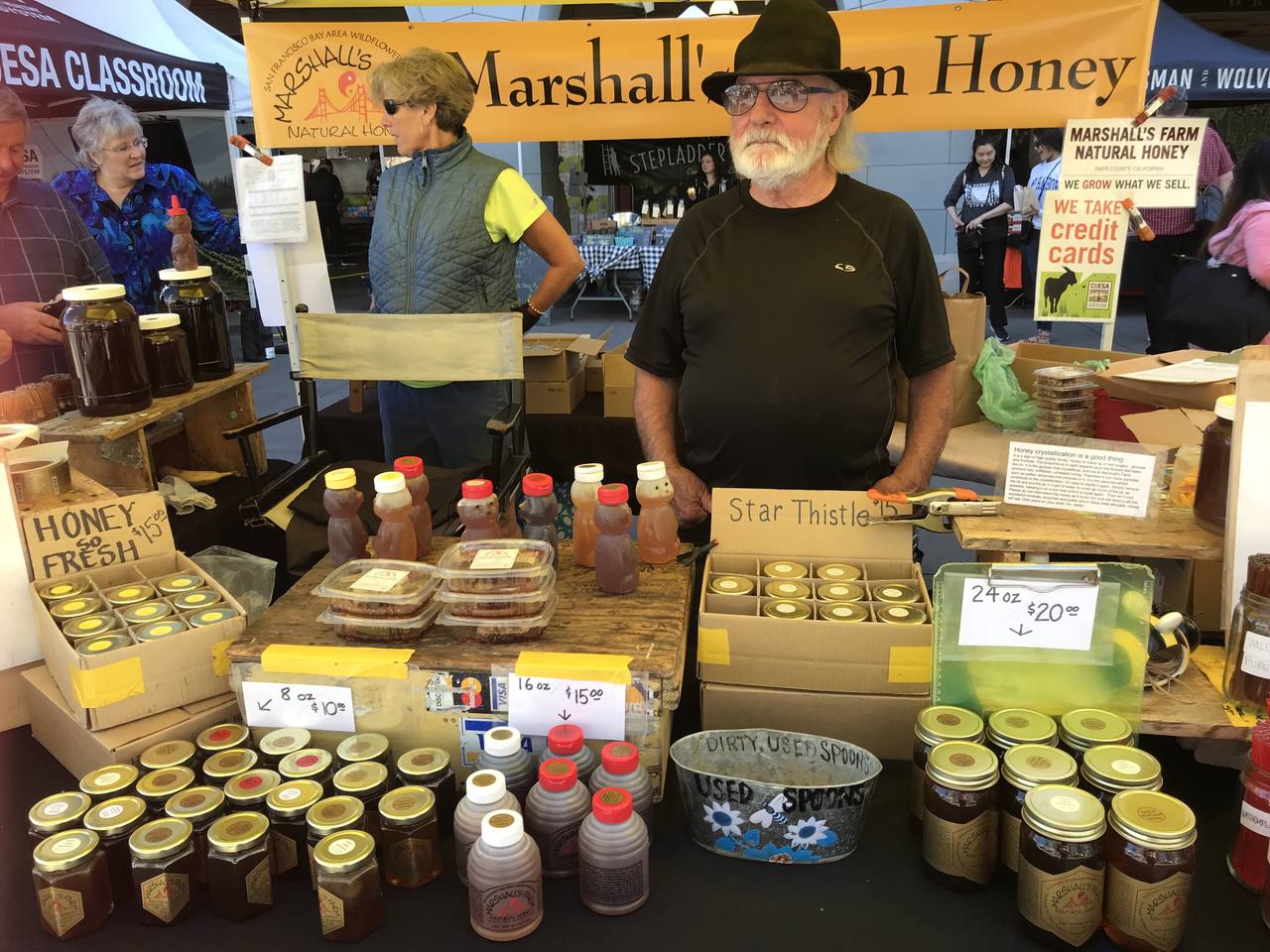 A vendor at the Farmers market