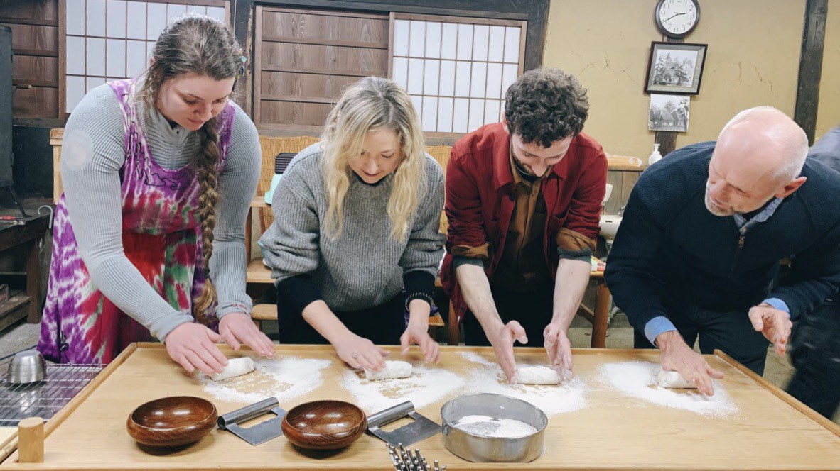 The team making Senbei in Takko