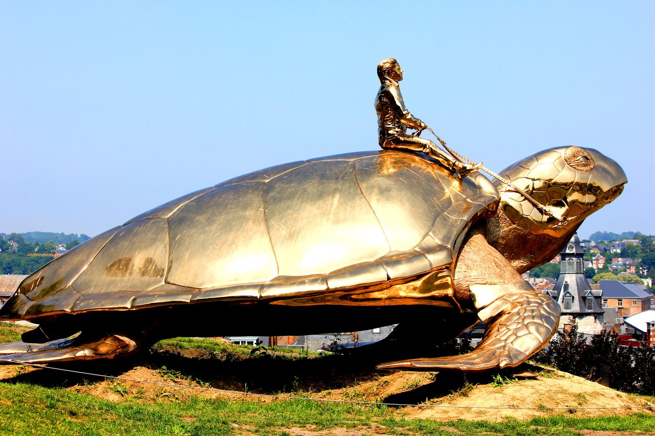 The turtle is a symbol of the slow pace of life in Namure