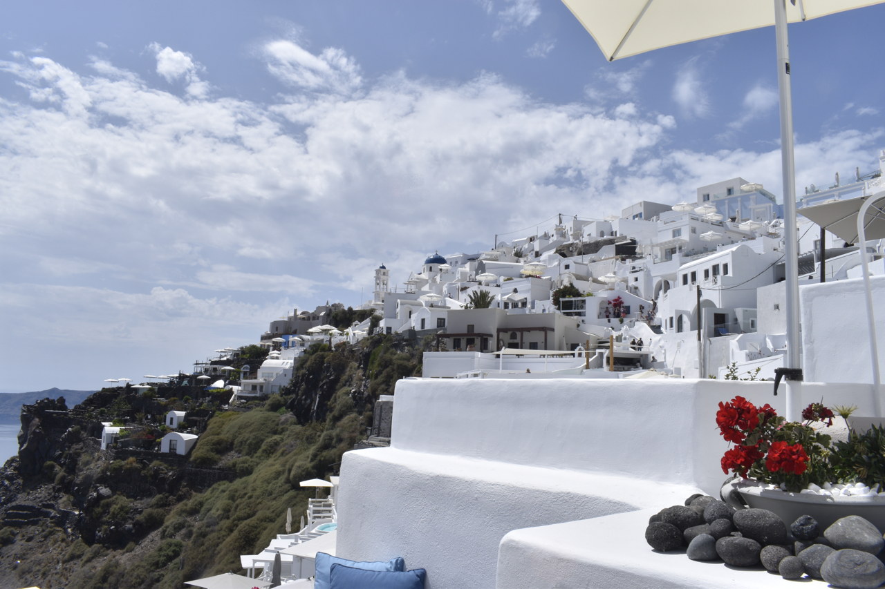 view of Imerovigli from the terrace