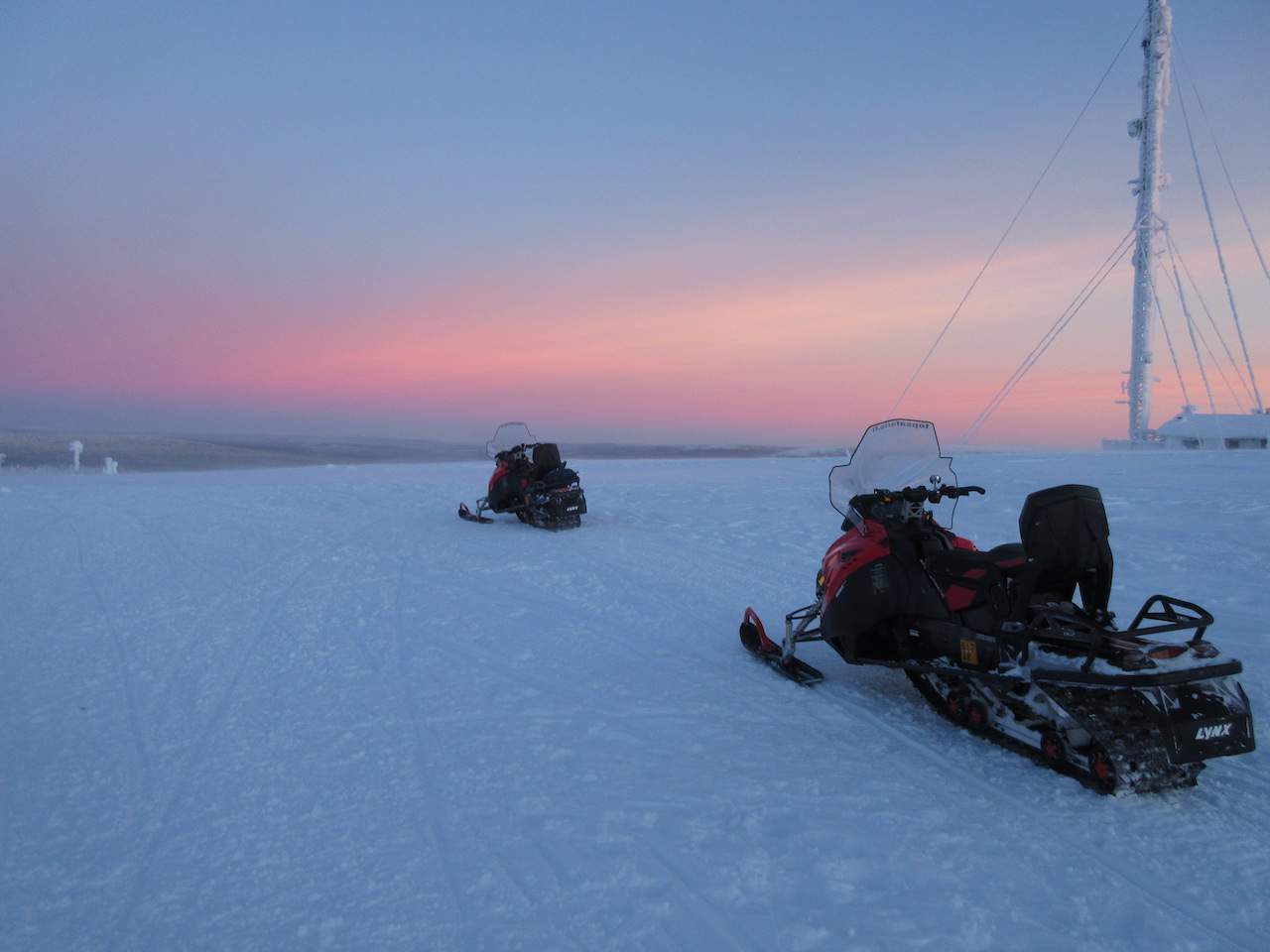 Gorgeous views while snowmobiling